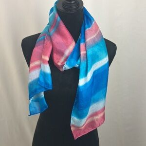 Striped Blue and Pink Scarf